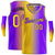 Custom Yellow Purple Gradient Fashion Tops Basketball Jersey