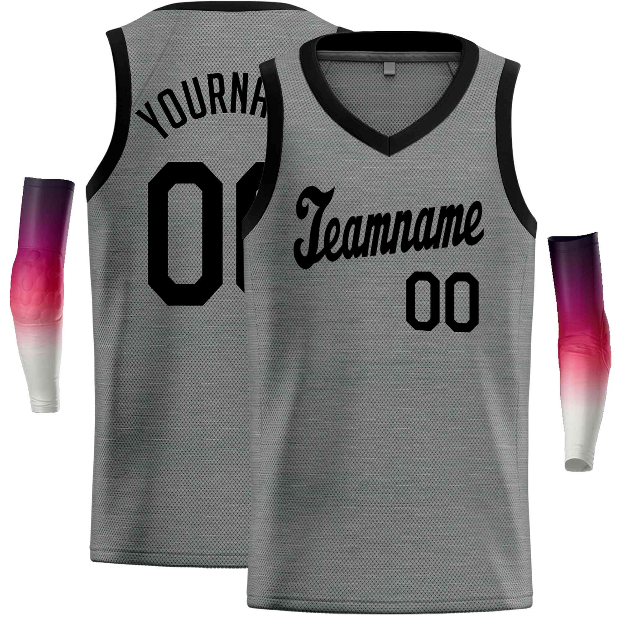 Custom Dark Gray Black Classic Tops Basketball Jersey