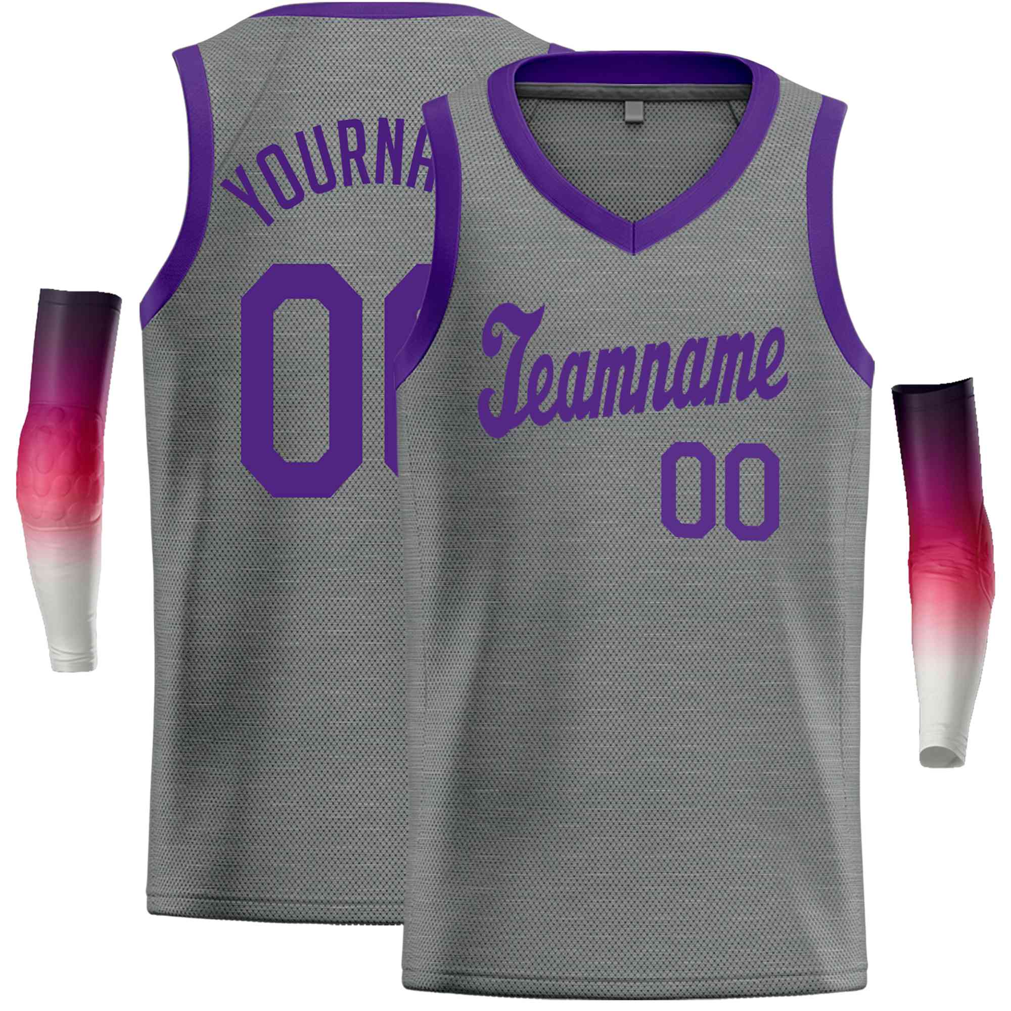 Custom Dark Gray Purple Classic Tops Basketball Jersey