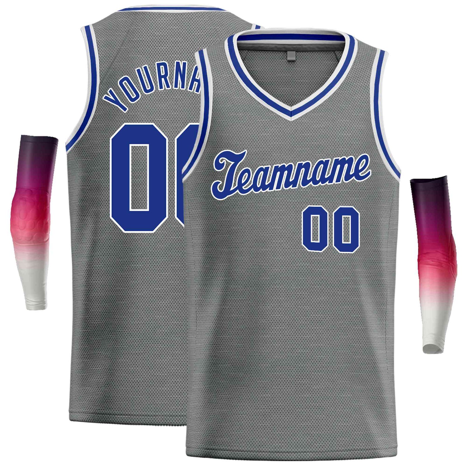 Custom Dark Gray Royal-1 Classic Tops Basketball Jersey