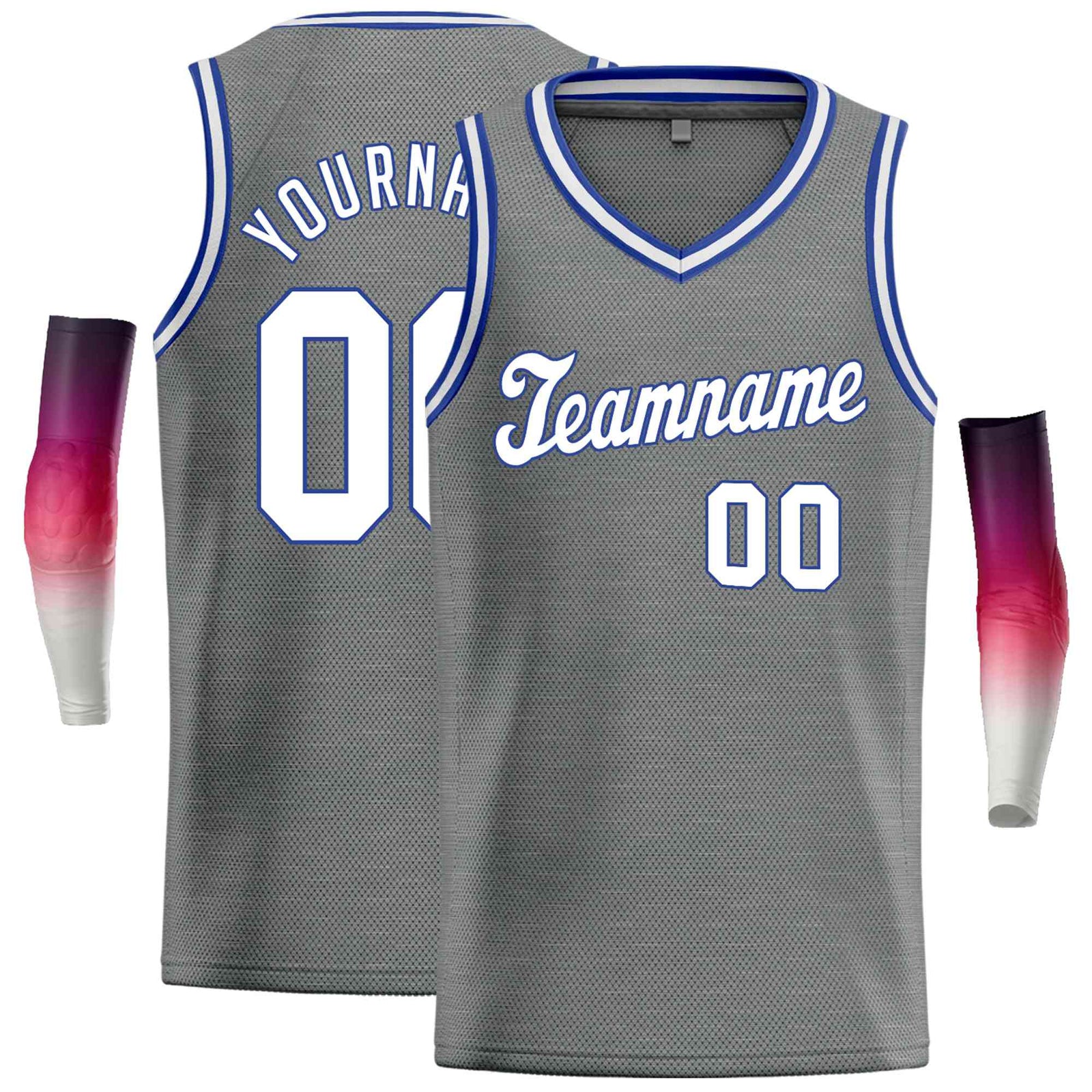 Custom Dark Gray White Classic Tops Basketball Jersey