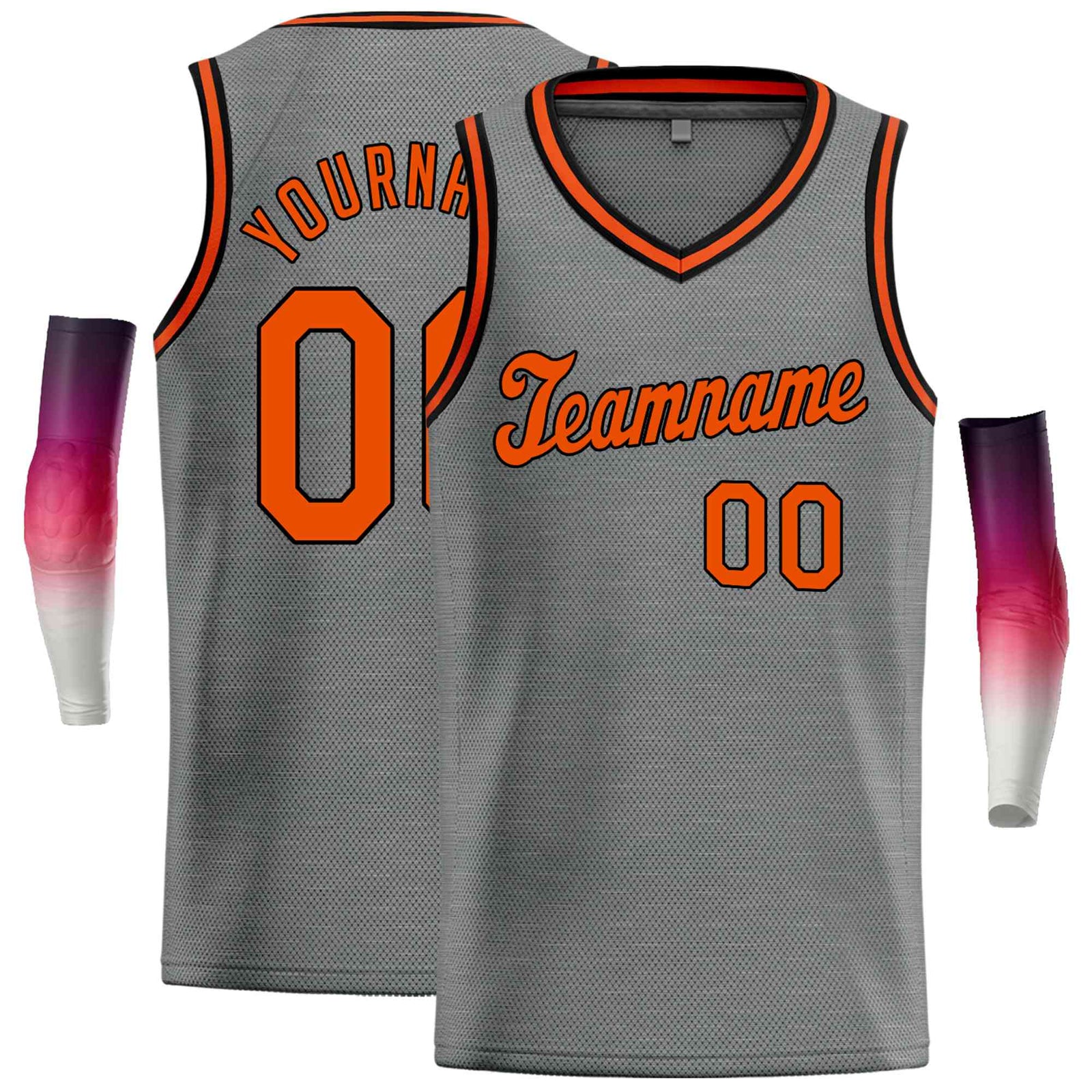 Custom Dark Gray Orange Classic Tops Basketball Jersey