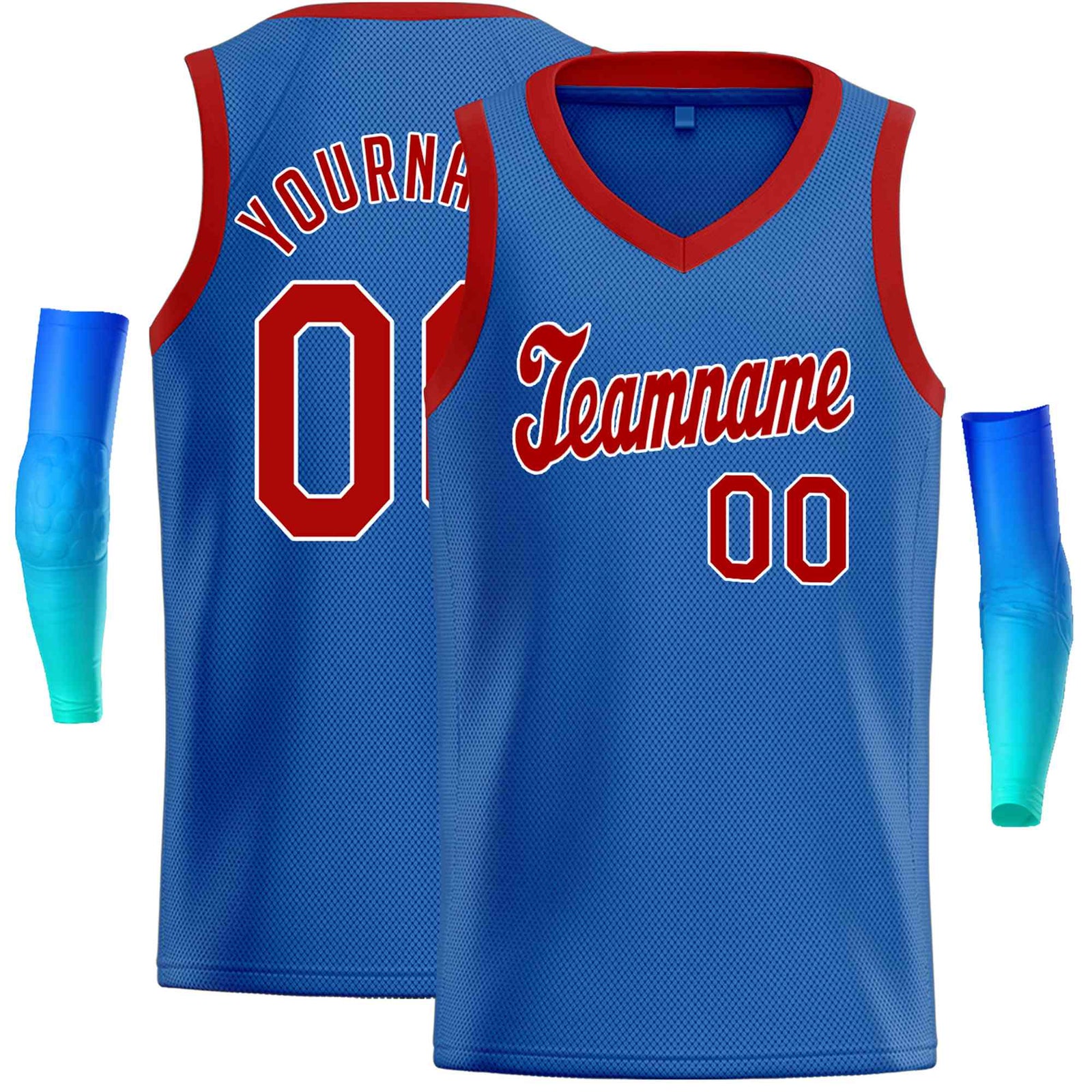 Custom Blue Red-White Classic Tops Basketball Jersey