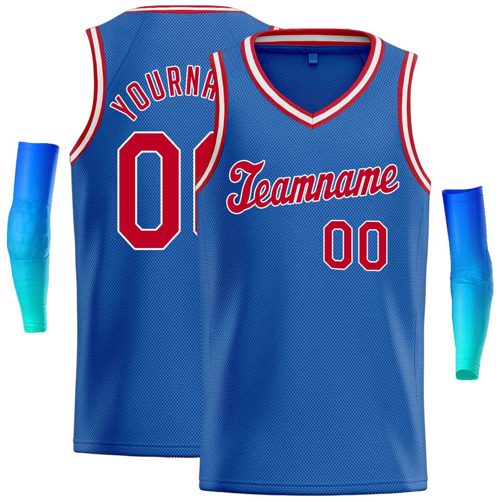 Custom Blue Red-White Classic Tops Basketball Jersey