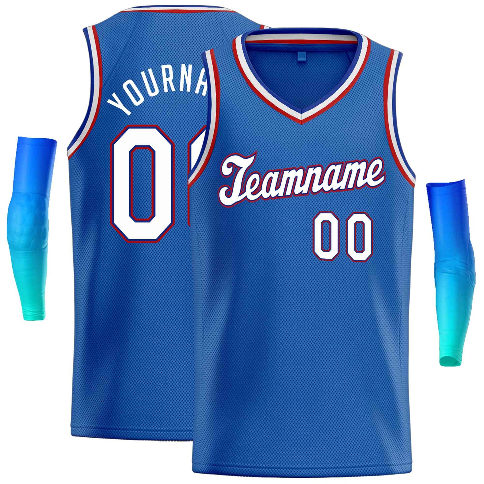 Custom Blue White-Red Classic Tops Basketball Jersey