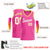 Custom Pink White-Yellow Classic Tops Basketball Jersey