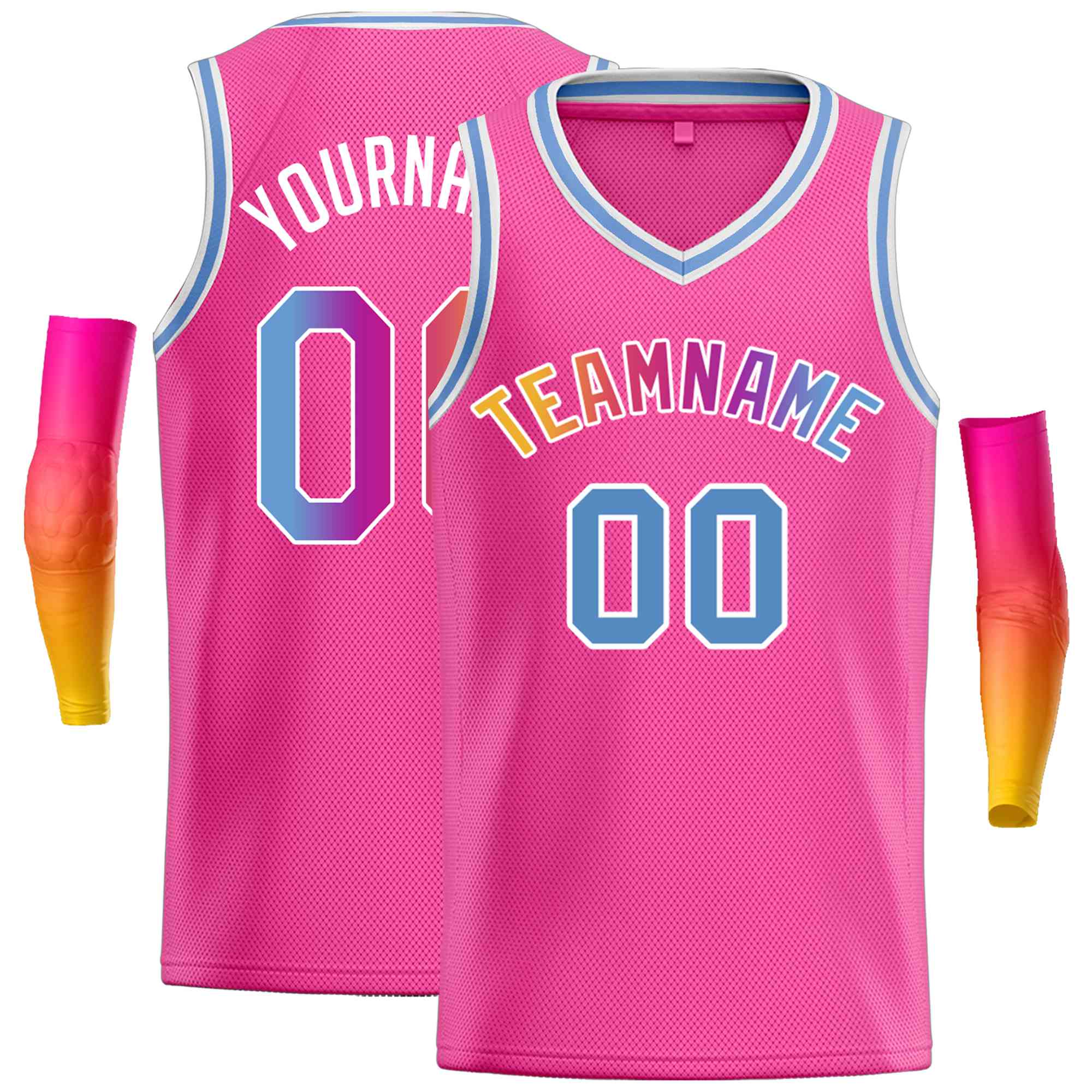 Custom Pink Royal-White Classic Tops Basketball Jersey