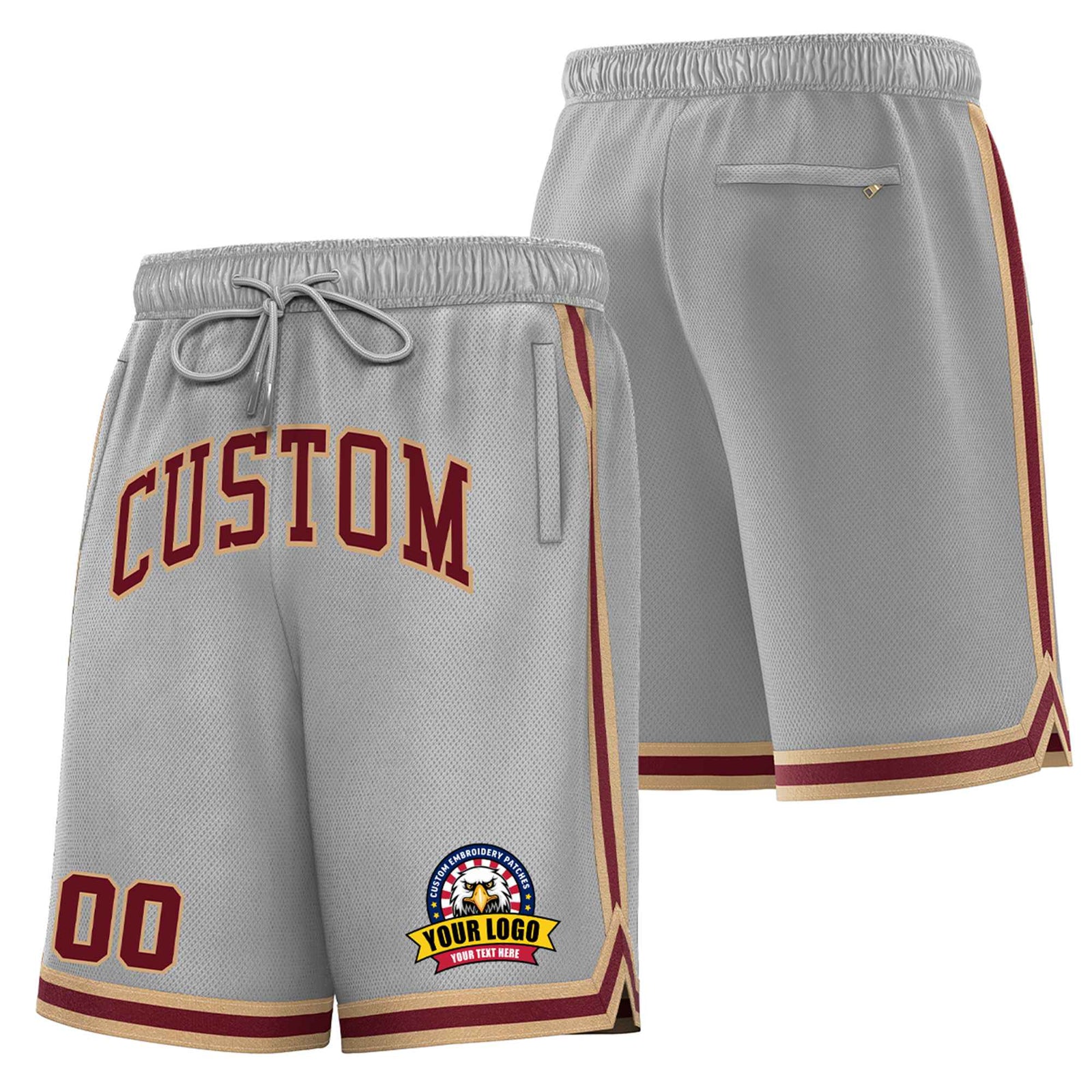 Custom Gray Brown-Khaki Sport Basketball Shorts