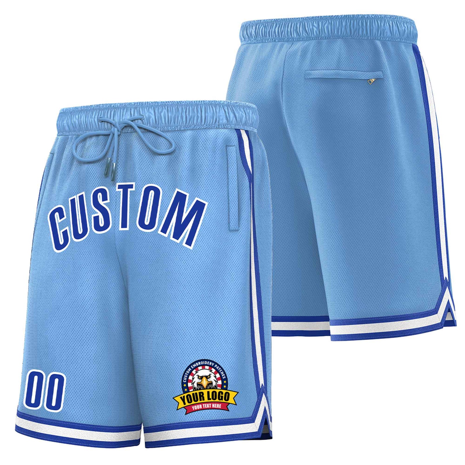 Custom Royal Blue-White Sport Basketball Shorts