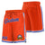 Custom Orange Blue-White Personalized Basketball Shorts