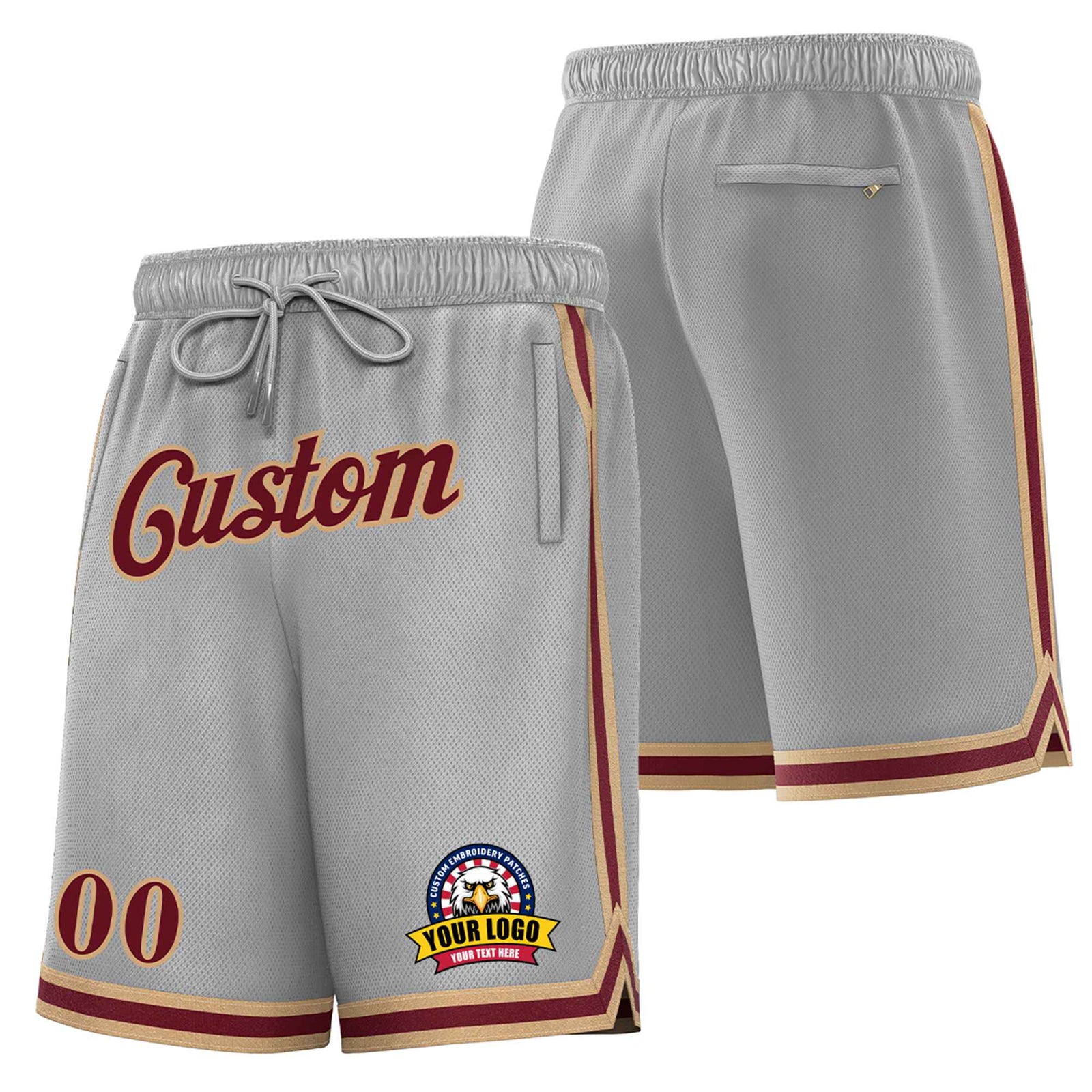 Custom Gray Black-Orange Personalized Basketball Shorts