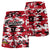 Custom Red Black White Camo Basketball Shorts