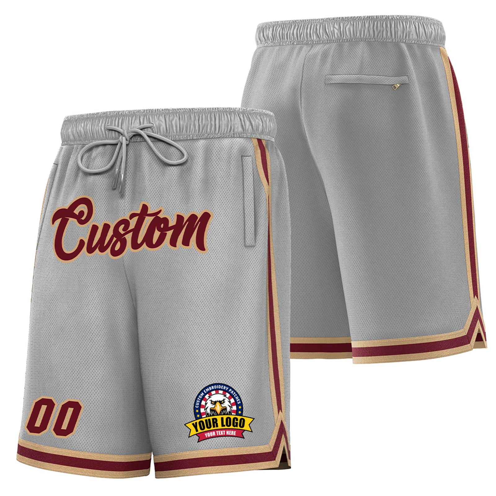 Custom Gray Brown-Khaki Sport Basketball Shorts