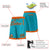 Custom Aqua Orange Personalized Basketball Shorts