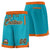 Custom Aqua Orange Personalized Basketball Shorts