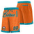 Custom Orange Aqua Personalized Basketball Shorts