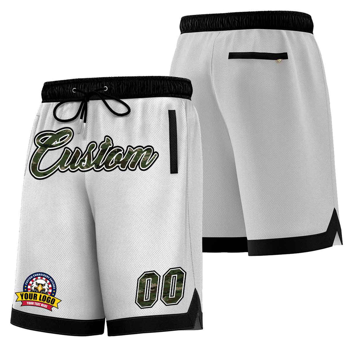 Custom Gray Black Personalized Basketball Shorts