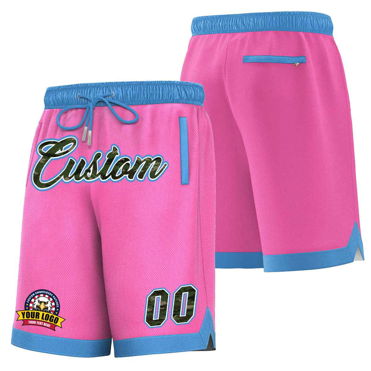 Custom Pink Royal Personalized Basketball Shorts