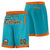 Custom Aqua Orange Personalized Basketball Shorts