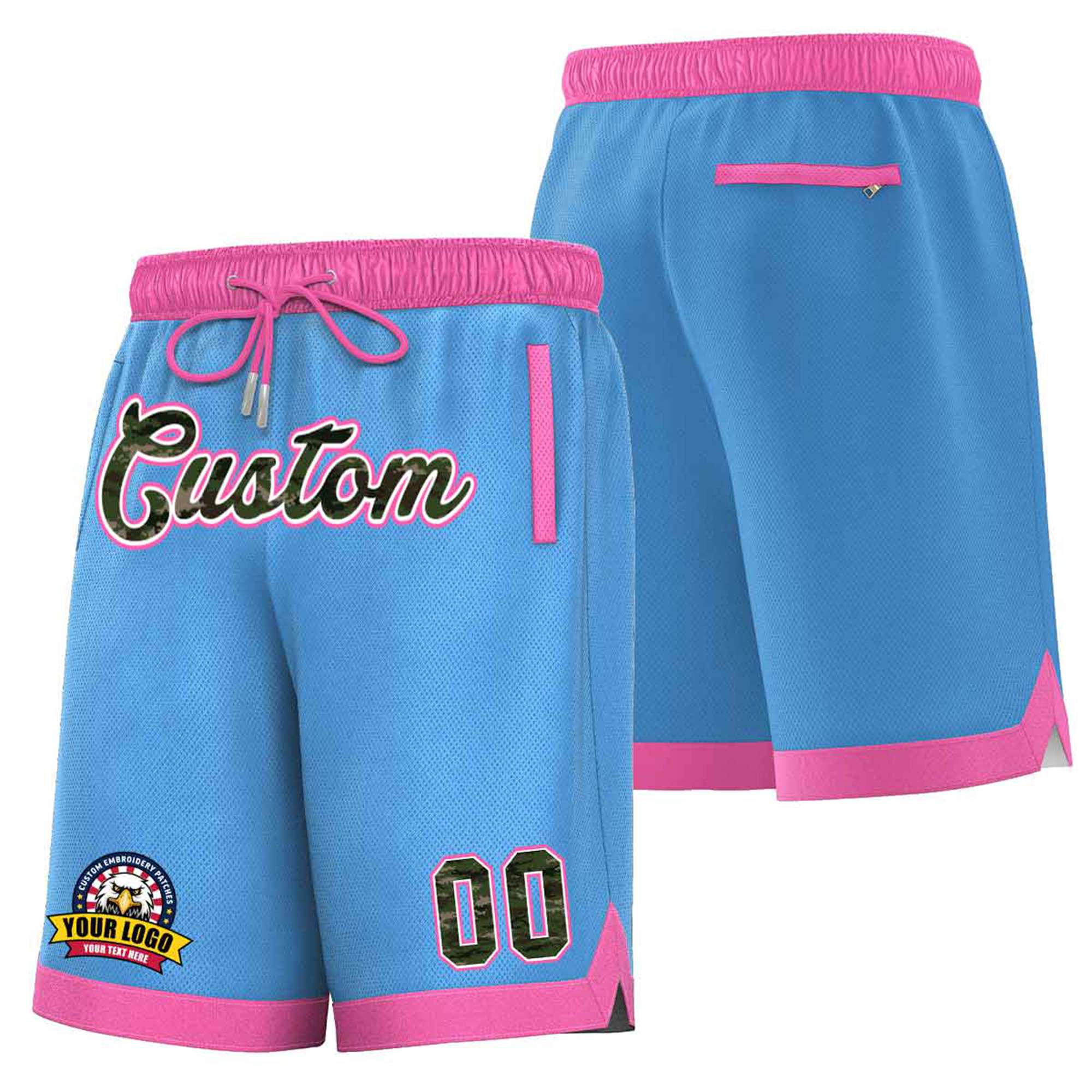 Custom Royal Pink Personalized Basketball Shorts