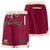 Custom Maroon Cream Personalized Basketball Shorts