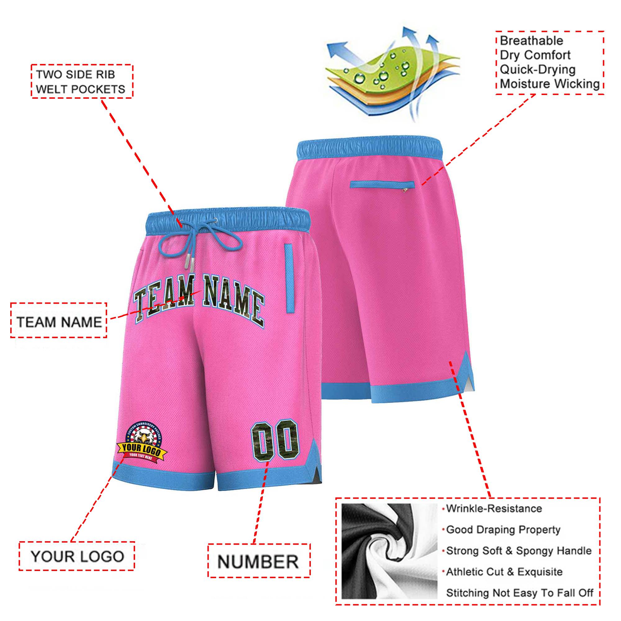 Custom Pink Royal Personalized Basketball Shorts