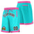 Custom Aqua Pink Personalized Basketball Shorts