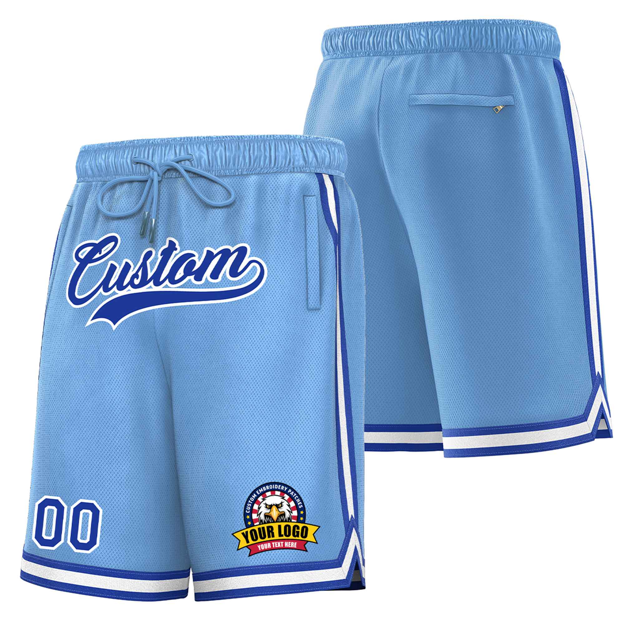 Custom Royal Blue-White Sport Basketball Shorts