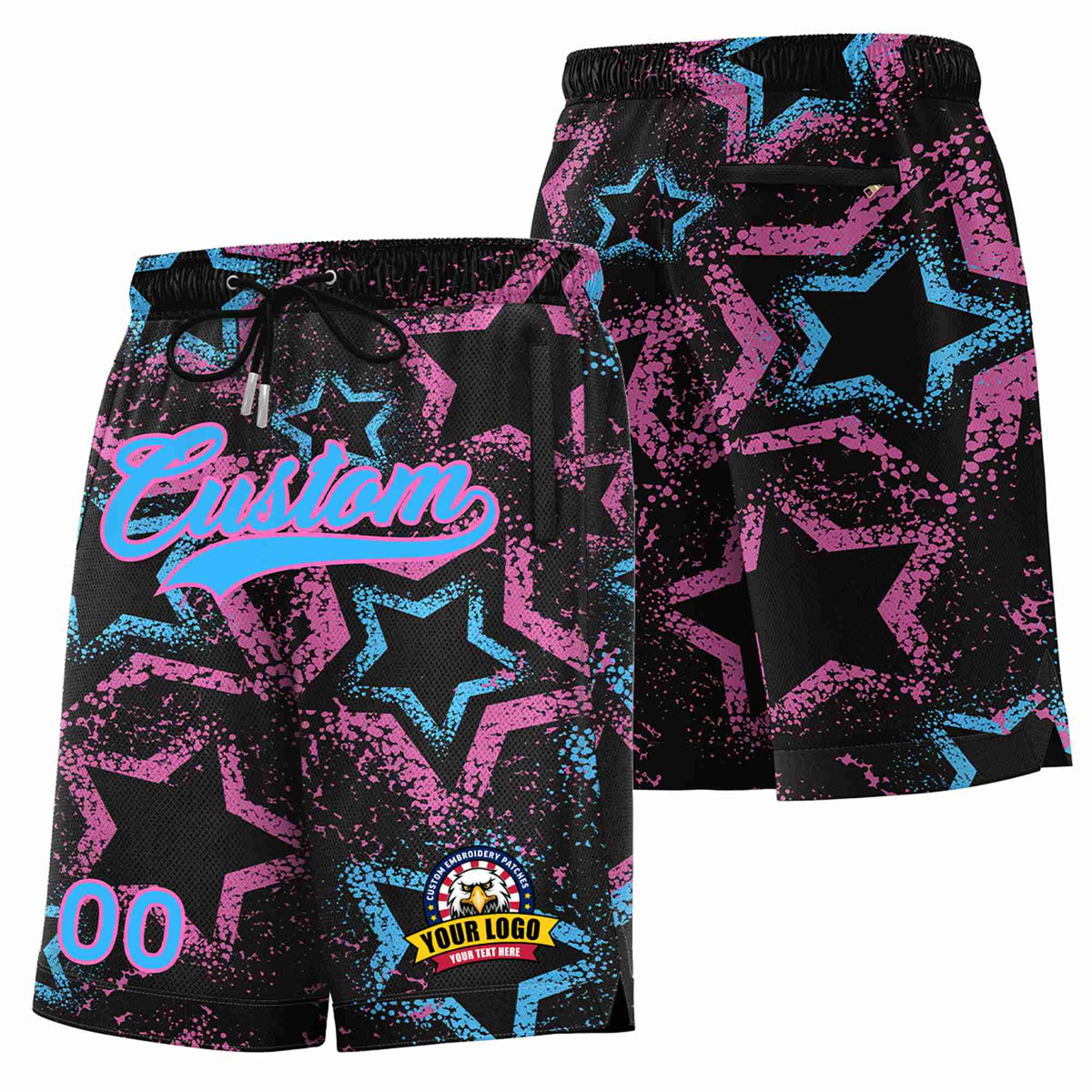 Custom Black-Pink Beach Fashion Authentic Basketball Shorts