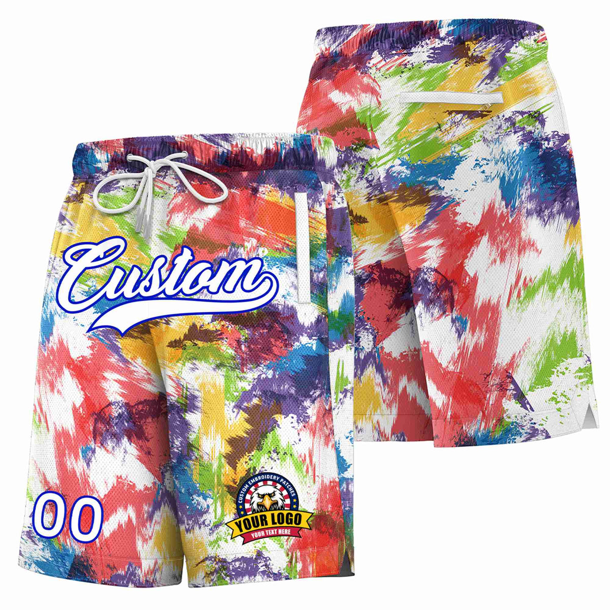 Custom Yellow-White Beach Fashion Authentic Basketball Shorts