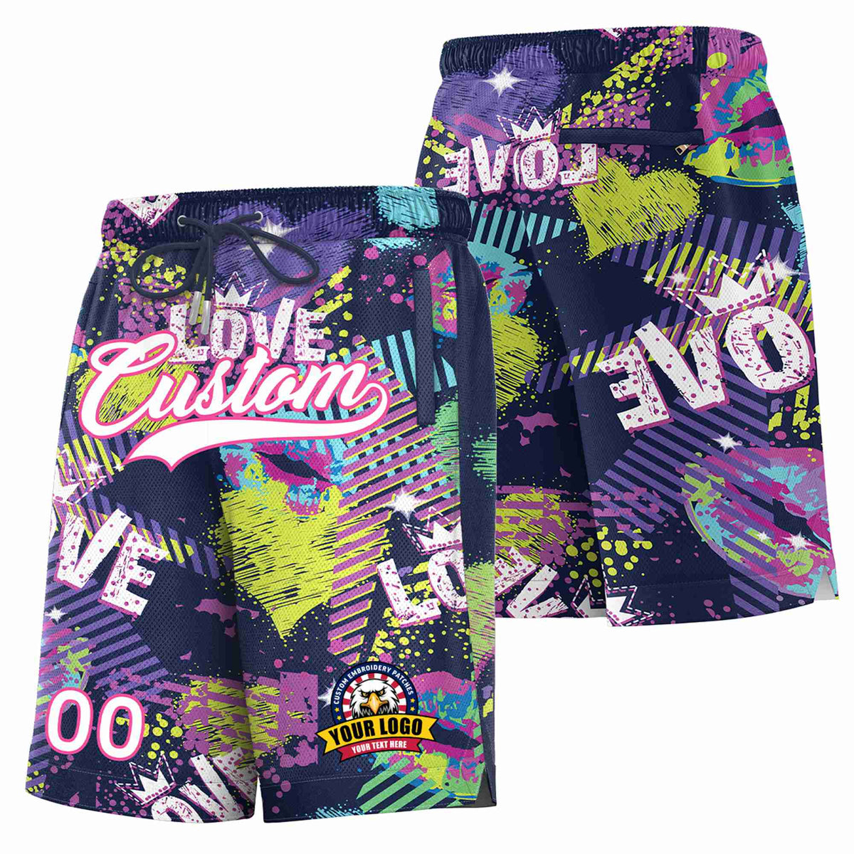 Custom Navy-White Beach Fashion Authentic Basketball Shorts