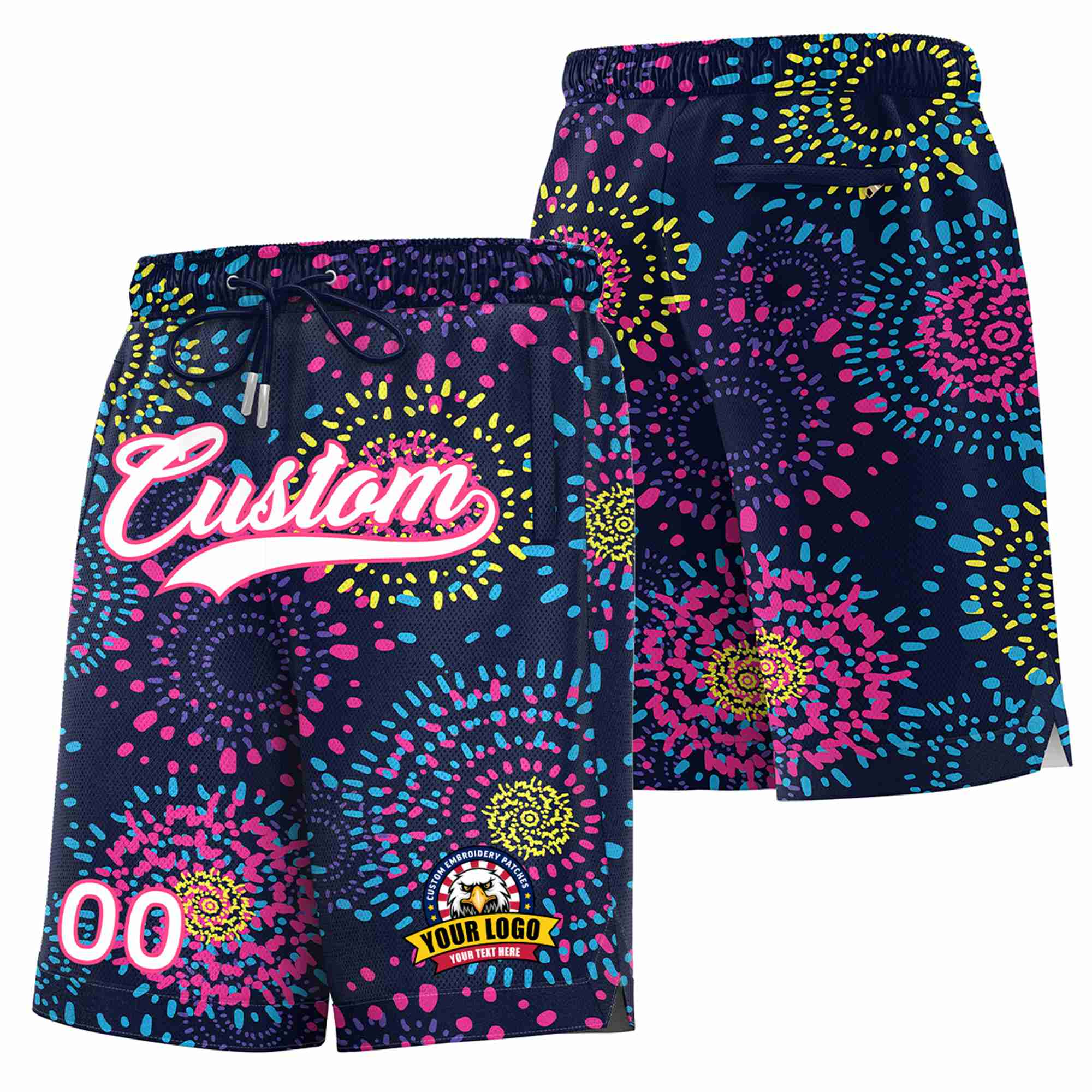 Custom Navy-White Fashion Authentic Basketball Shorts