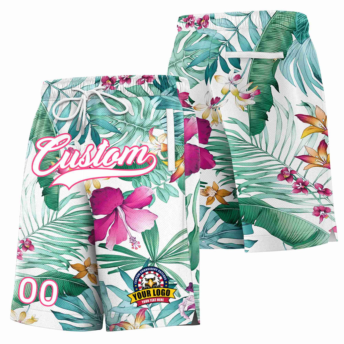 Custom Green-Pink Fashion Authentic Basketball Shorts