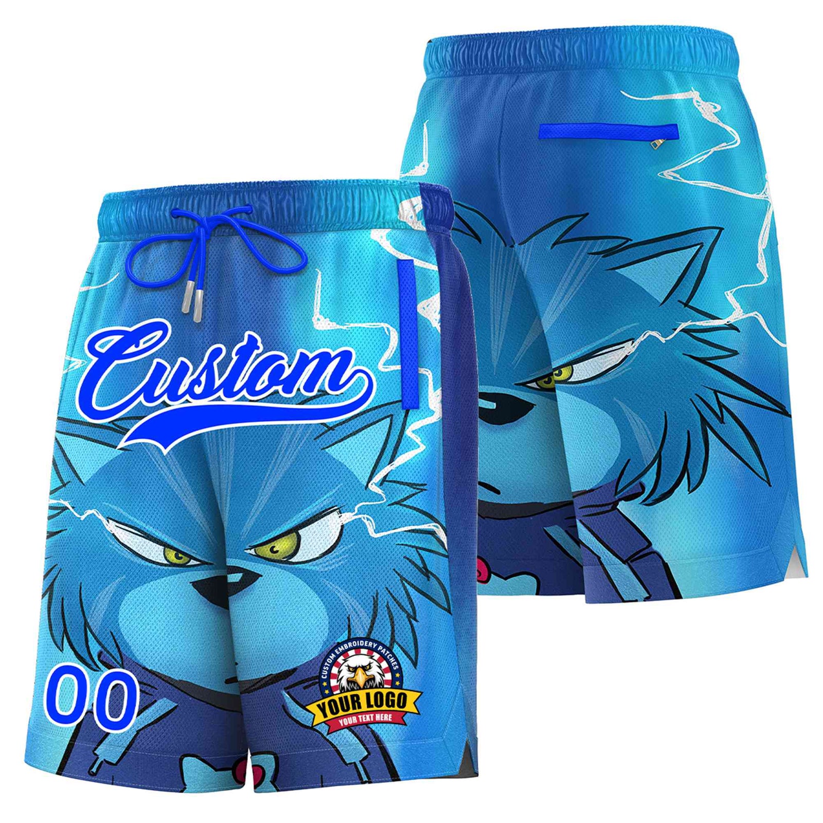 Custom Powder Blue-Royal Blue Fashion Authentic Basketball Shorts