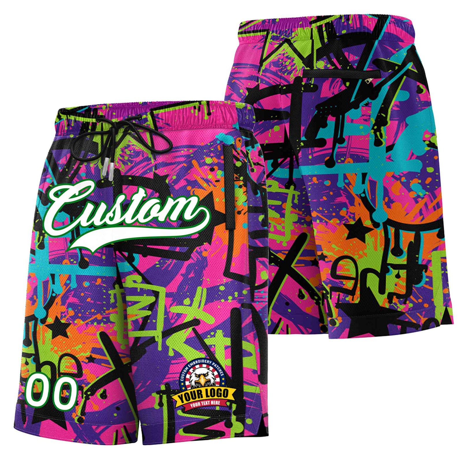 Custom Pink-White Fashion Authentic Basketball Shorts