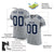 Custom Gray Navy-White Mesh Authentic Football Jersey