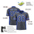 Custom Gray-Royal Blue Mesh Drift Fashion Football Jersey