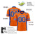 Custom Orange Royal Blue Mesh Drift Fashion Football Jersey