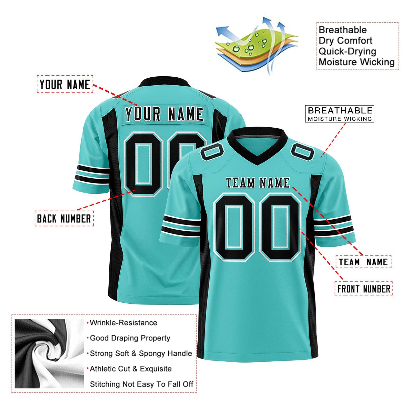 Custom Bright Green-Black Mesh Drift Fashion Football Jersey
