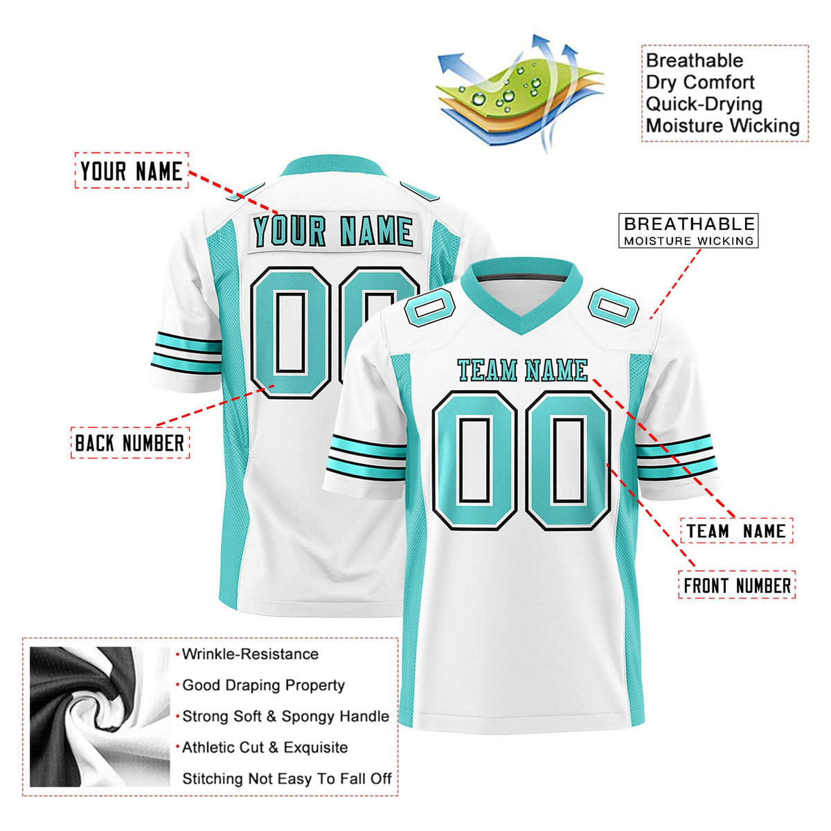 Custom White-Bright Green Mesh Drift Fashion Football Jersey
