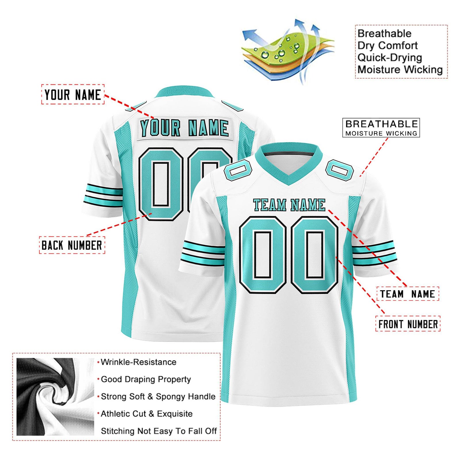 Custom White-Bright Green Mesh Drift Fashion Football Jersey