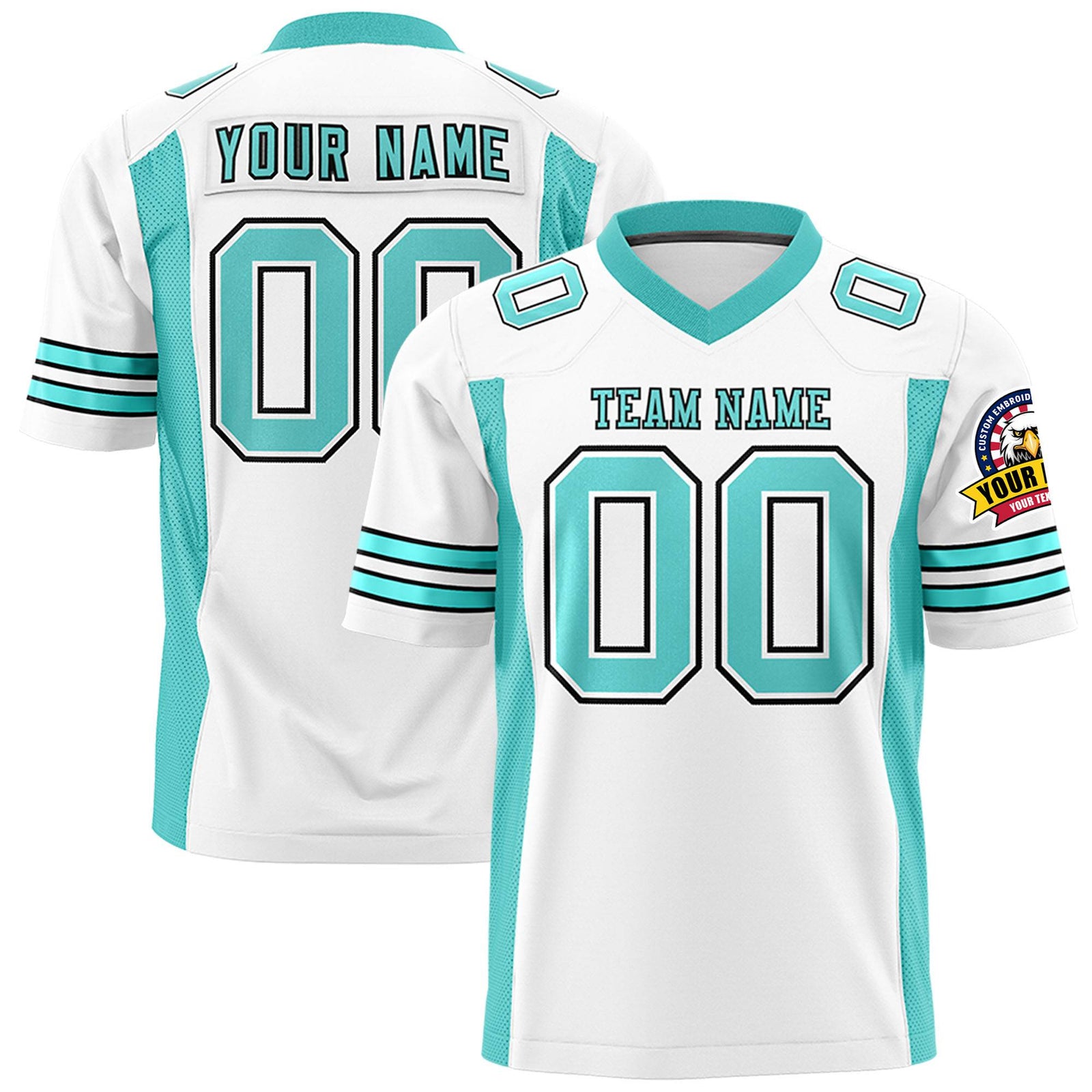 Custom White-Bright Green Mesh Drift Fashion Football Jersey