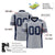 Custom Gray Navy-White Mesh Drift Fashion Football Jersey