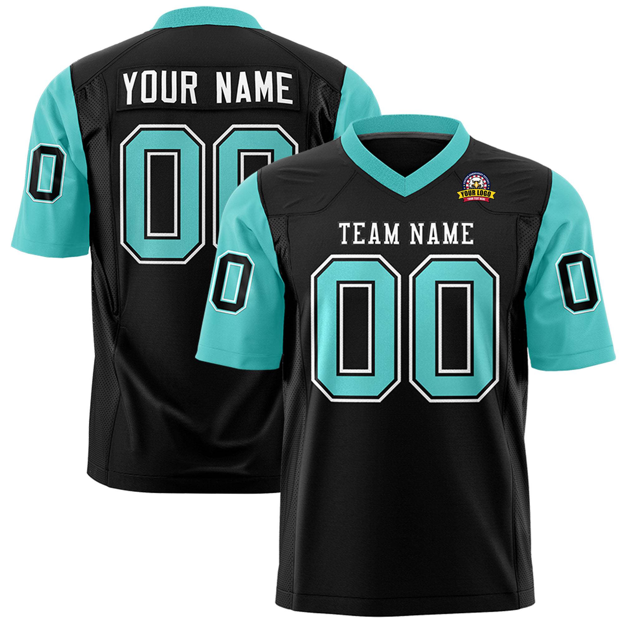 Custom Black Bright Green Mesh Authentic Football Jersey