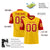 Custom Gold Red Mesh Authentic Football Jersey