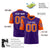 Custom Purple Orange Mesh Authentic Football Jersey