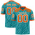 Custom Aqua Orange Personalized Tiger Stripe Graffiti Pattern Authentic Football Jersey