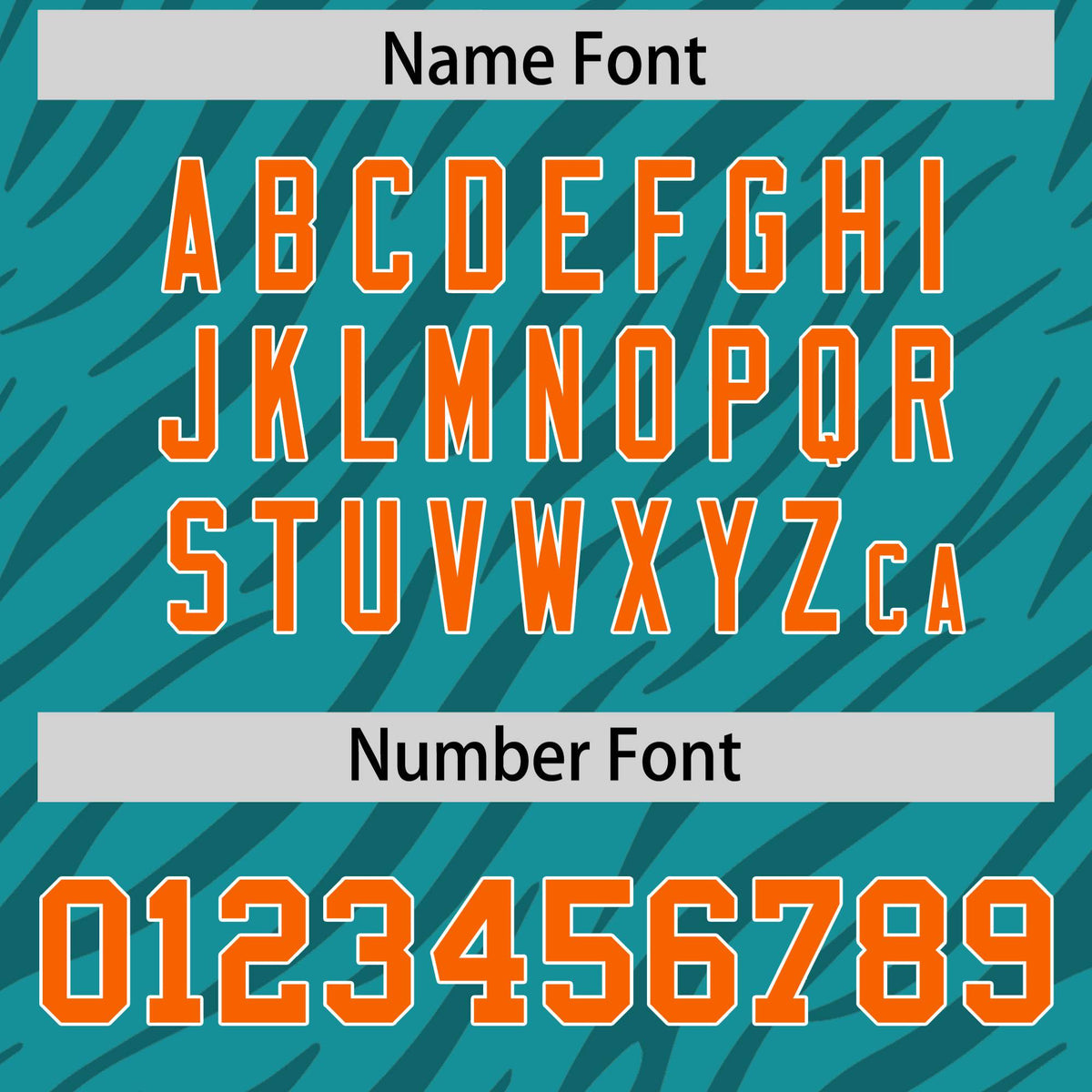 Custom Aqua Orange Personalized Tiger Stripe Graffiti Pattern Authentic Football Jersey