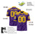 Custom Purple Yellow Personalized Tiger Stripe Graffiti Pattern Authentic Football Jersey