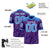 Custom Purple Powder Blue Personalized Tiger Stripe Graffiti Pattern Authentic Football Jersey